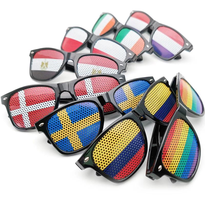 New Unisex Black Frame 42 Countries Flag Sun Glasses Decorative Spectacles Eyeglasses Frames for Party Women Men Sunglasses