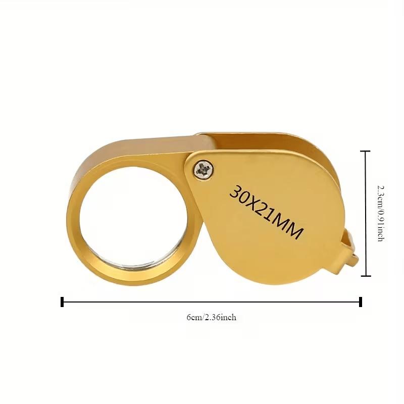 Cufflink Jewelry Magnifier 30x21mm High-Definition Lens Preferred Appraisal Tool for Jewelers Precisely Observe Details of Jade and Jadeite Essential for Antique Collection and Appreciation Portable and Compact Professional Practical Appraisal Tool
