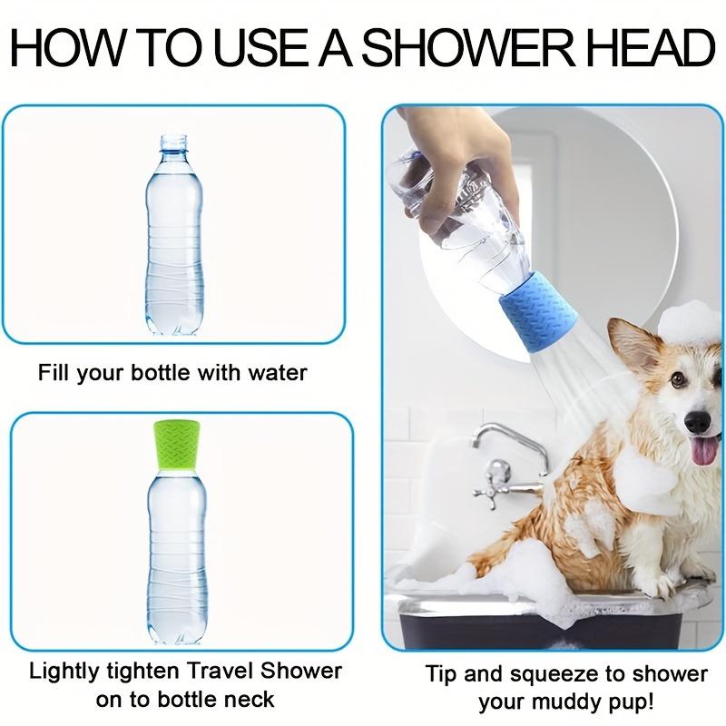 An innovative silicone pet shower nozzle, portable pet bath and outdoor faucet accessory, multifunctional dog bath nozzle, suitable for standard bottles, pet grooming and cleaning products, suitable for camping, hiking and beach travel