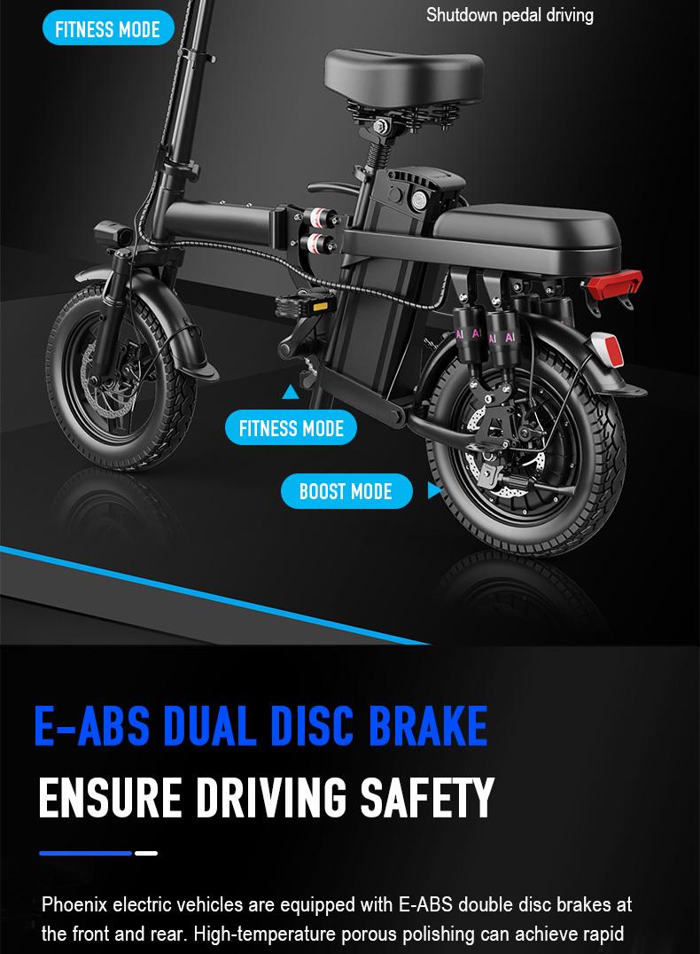 Adult Electric Bicycles Foldable 20mph Commuter Ebike with Detachable Battery Lightweight Folding Ebike 500W 48V 15AH 16 Stage Damping