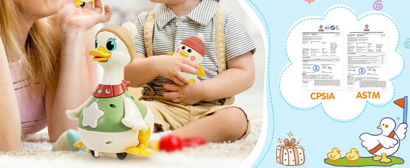 HOLA Musical Light Up 3 Pack Crawling Swinging Ducks Interactive Baby Toy with Exploration Motor Activities Developmental Tummy Time, Christmas Gifts, Sensory Stimulation Infant Toddler Toy Set for 1-3 Years Newborn Cute Gifts