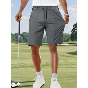 Men's Golf Shorts - 4 Way Flex Fabric with Moisture-Wicking Technology | Adjustable Elastic Drawstring Waist & Secure Zippered Pockets | Golf/Tennis/Casual Wear