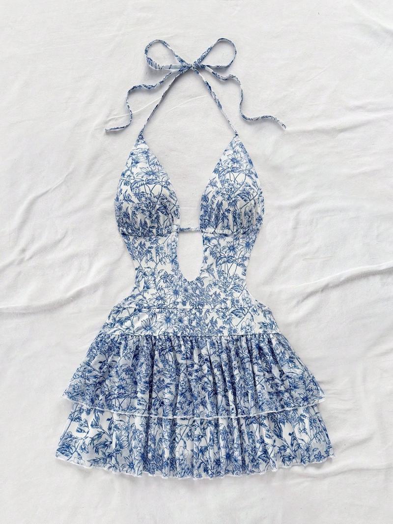 Sexy Backless Party Dress, Slim-Fitting Y2K Style, Women's Cross-Border Fashion, High-Waisted Belted Design, Perfect for Parties