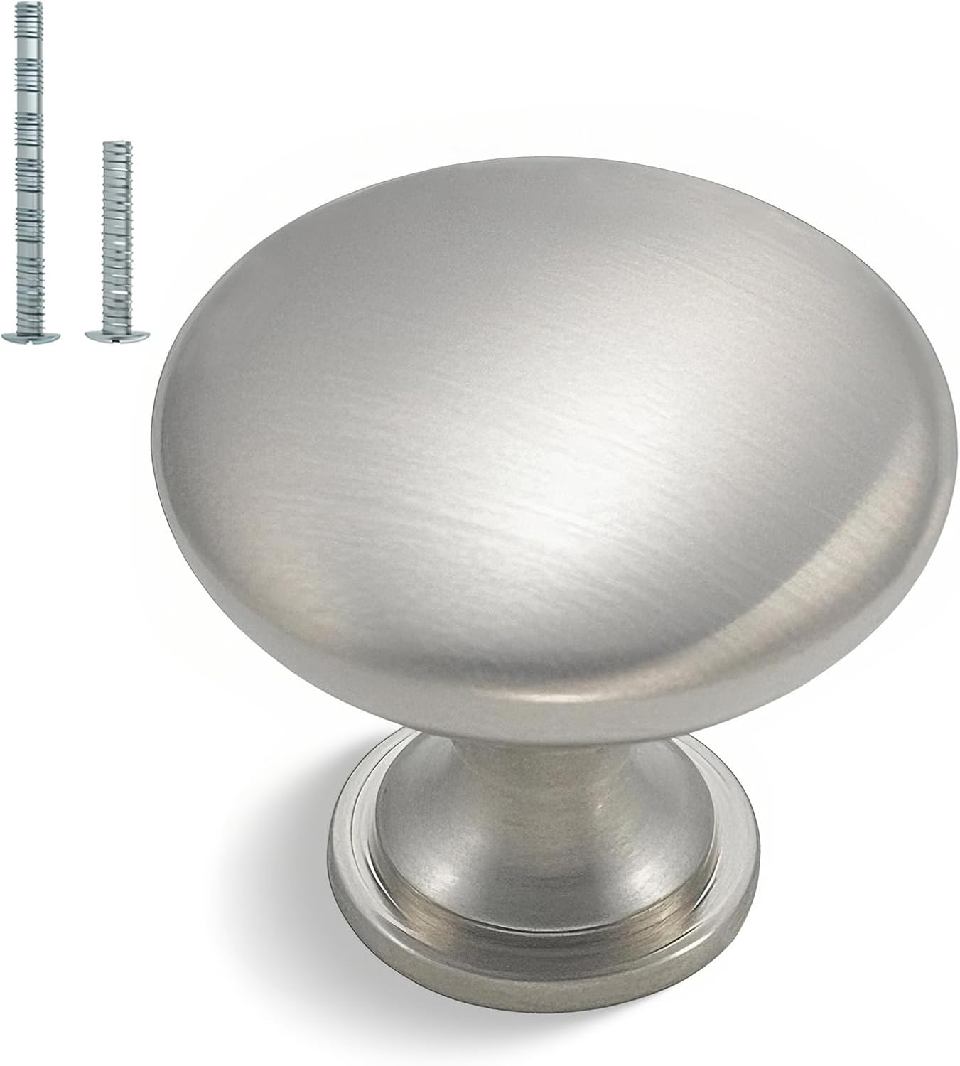 30 Pack Cabinet Knobs Brushed Nickel Drawer Knobs - Solid Zinc Alloy Kitchen Pulls Modern Cabinet Hardware for Dresser Drawers