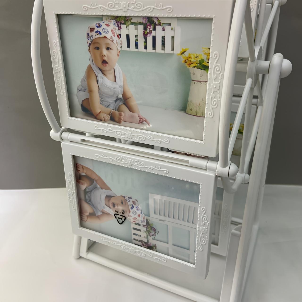 Wedding children's personal photos rotate directly from the manufacturer Studio supplies Ferris wheel 5 inch rotating photo frame big water wheel, suitable for European and American style baby growth commemorative photo frame home picture frame