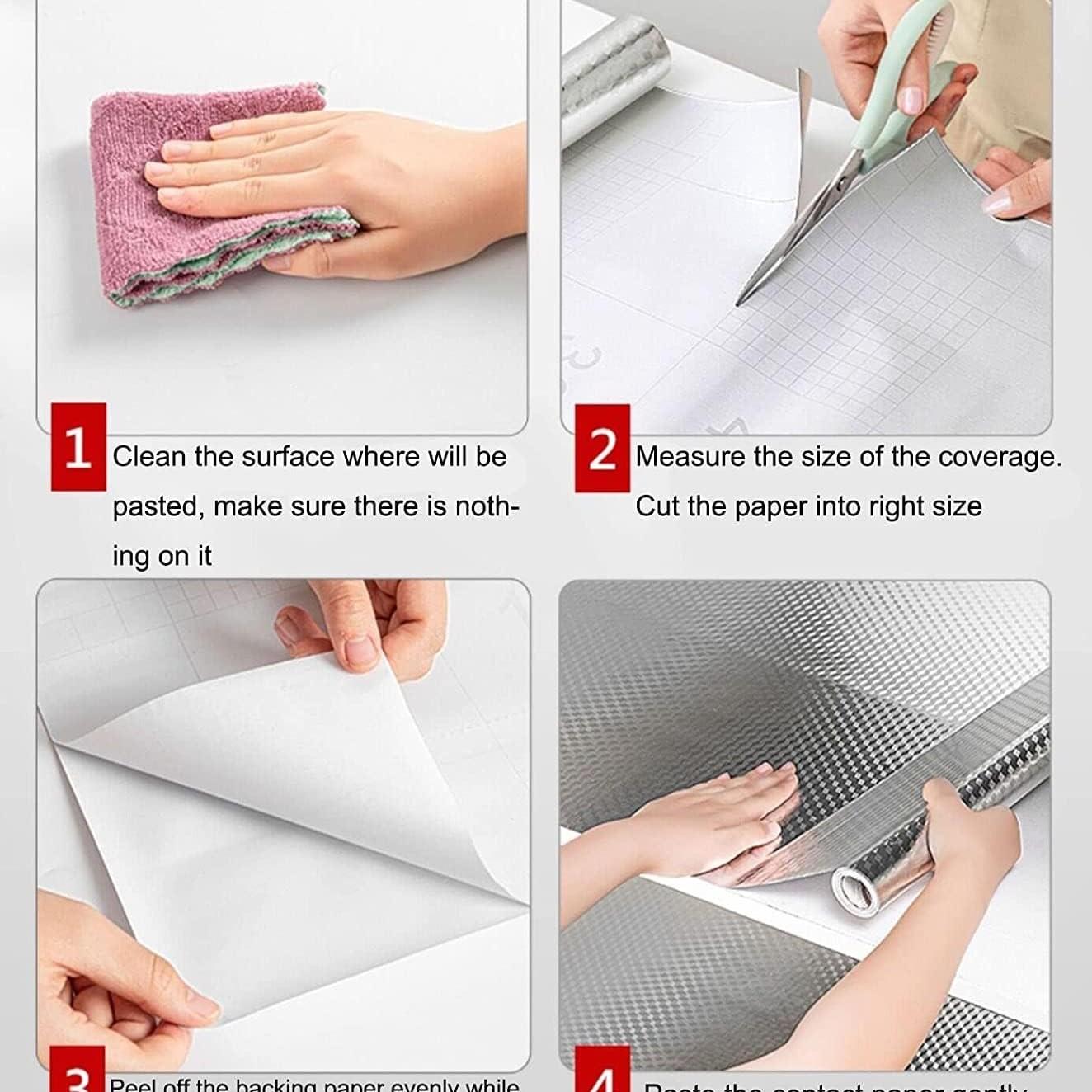 Kitchen Wallpaper Oil Proof Sticker, Aluminum Foil Backsplash, Self-Adhesive, Waterproof and Heat Resistant, 40cm Wide