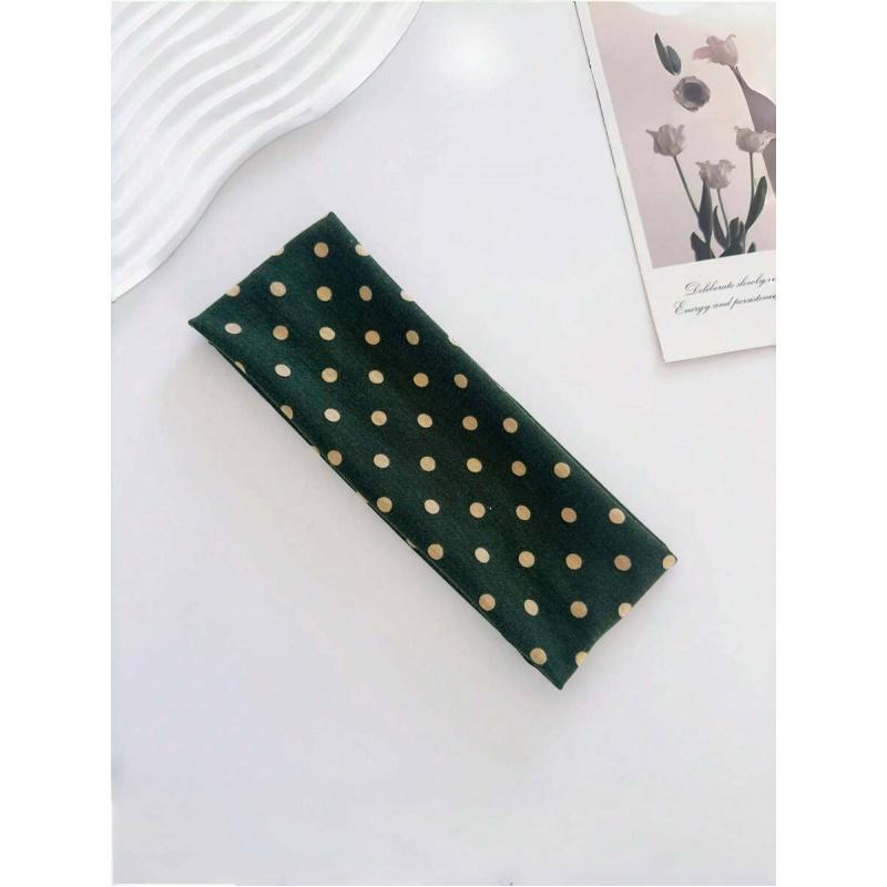 Polka Dot Yoga Training Workout Headband for Women Absorbent Elastic Hairband Fashion Sports Accessories Non-slip Running Headwear Elastic Headbands