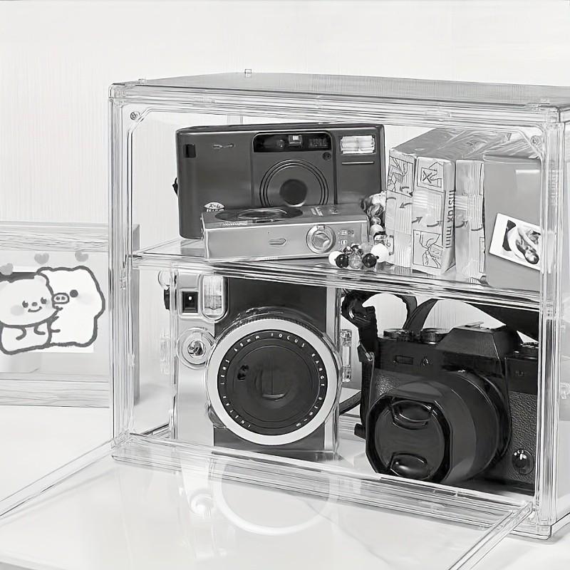 Portable Display Cabinet Organizer with Snap-On Lid, Transparent Acrylic Storage Box for Cosmetics, Toys, Jewelry, Collectibles