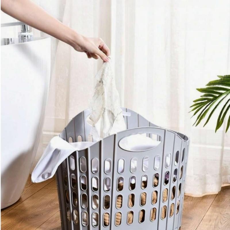 Modern Foldable Laundry Basket, Wall-Mounted Portable Multi-Layer Dirty Clothes Storage Box, Polypropylene Square Laundry Basket for Home Bathroom