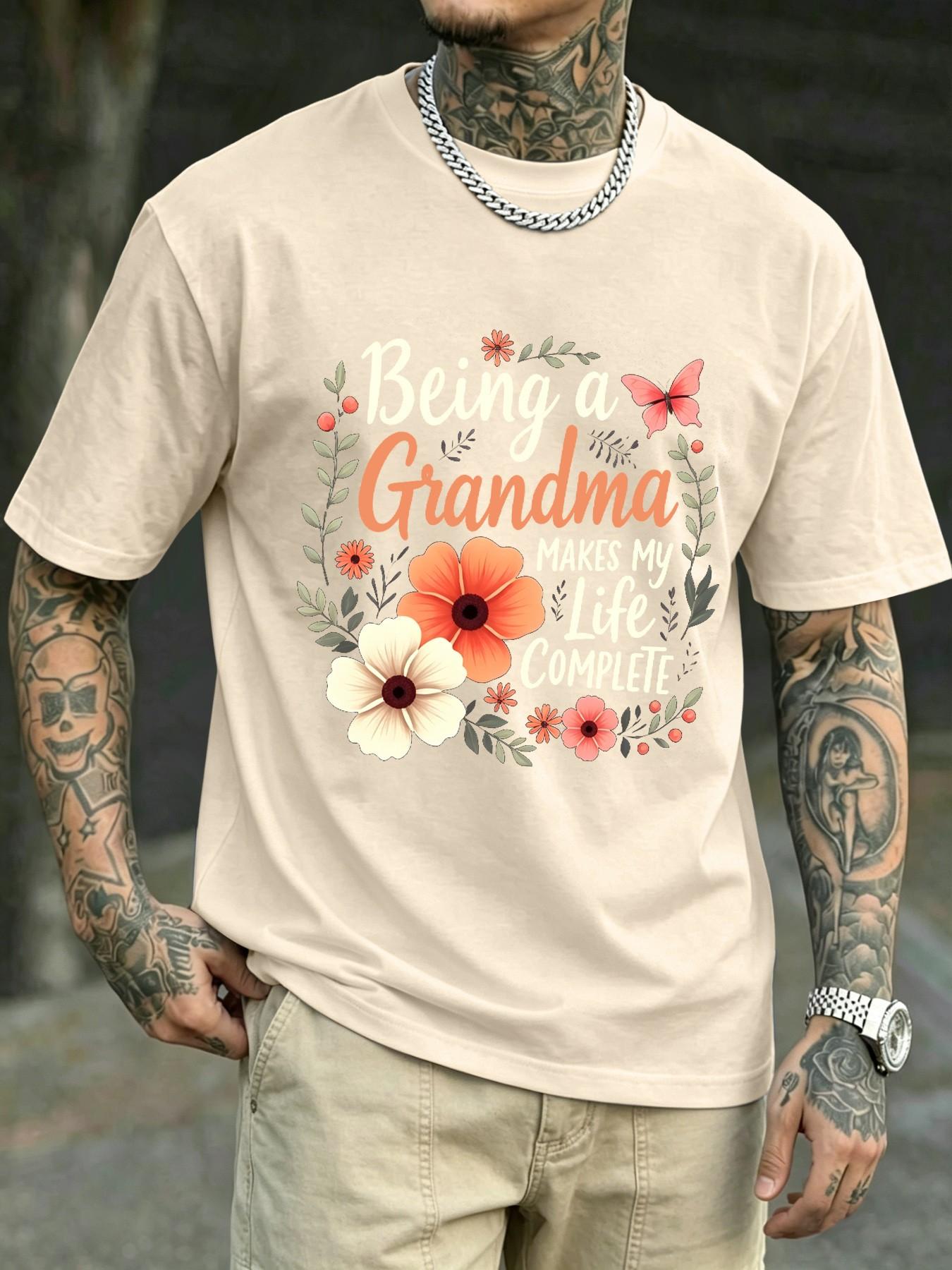 Men's Casual Short Sleeve T-Shirt, Trendy Print Design, Perfect for Friends and Family, Outdoors, Sports, Office Wear