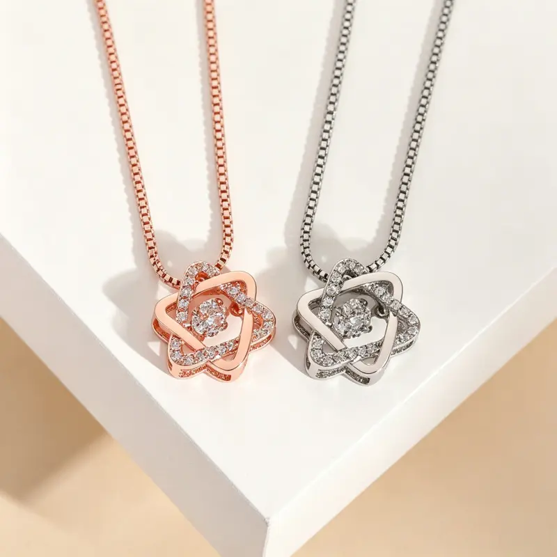 Hexagram Star Pendant Necklace for Women Dainty Cubic Zirconia Clavicle Chain Trendy Y2K Jewelry Valentine Birthday Gift for Girlfriend Best Friend