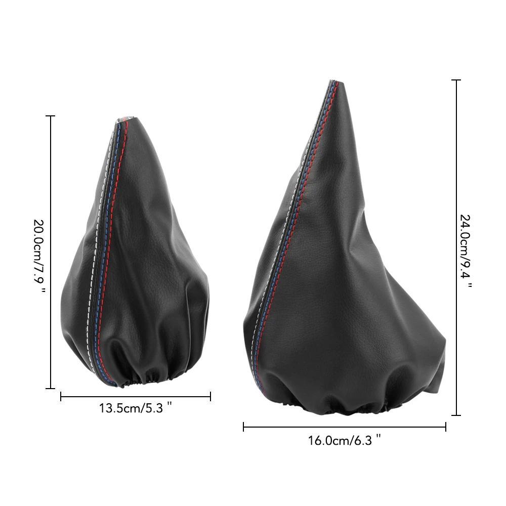 Car Shift Gear Stick Dust-proof Cover, 2 Counts/set Handbrake Handle Faux Leather Cover, Universal Car Interior Accessories for BMW E30 E36 E34 E46 Z3 Manual Models