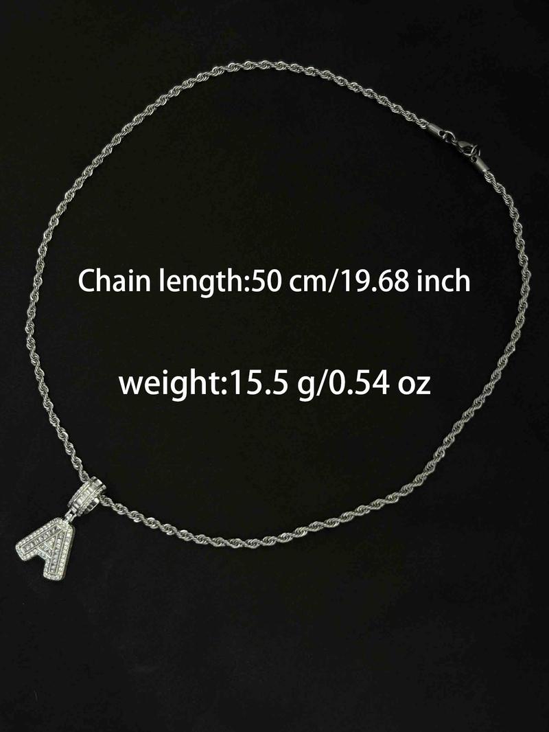 Zircon letter pendant necklace, party fashion jewelry, everyday outfit accessory, trendy and versatile exquisite birthday gift jewelry, letter necklace, name initial necklace, daily jewelry match