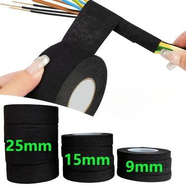 High Temperature Resistant Wire Harness Tape Heat Resistant Tape Self-Adhesive Fabric Tape Adhesive Cloth Tape for Electrical Car Engine Wiring Protection, Noise Damping Cable Fixing