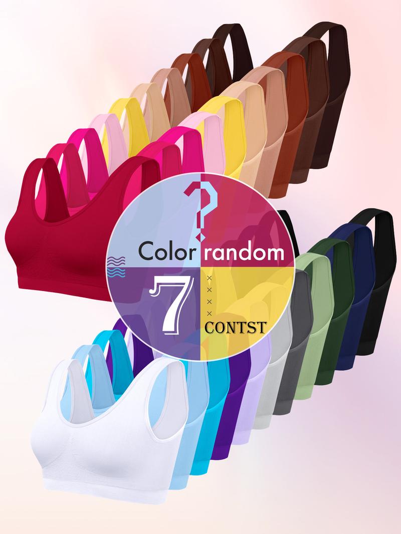 Women's Solid Backless Wireless Push Up Bra, Comfortable Breathable Simple Crop Tank Top for Daily Wear, Women's Bralette Lingerie Top for All Seasons