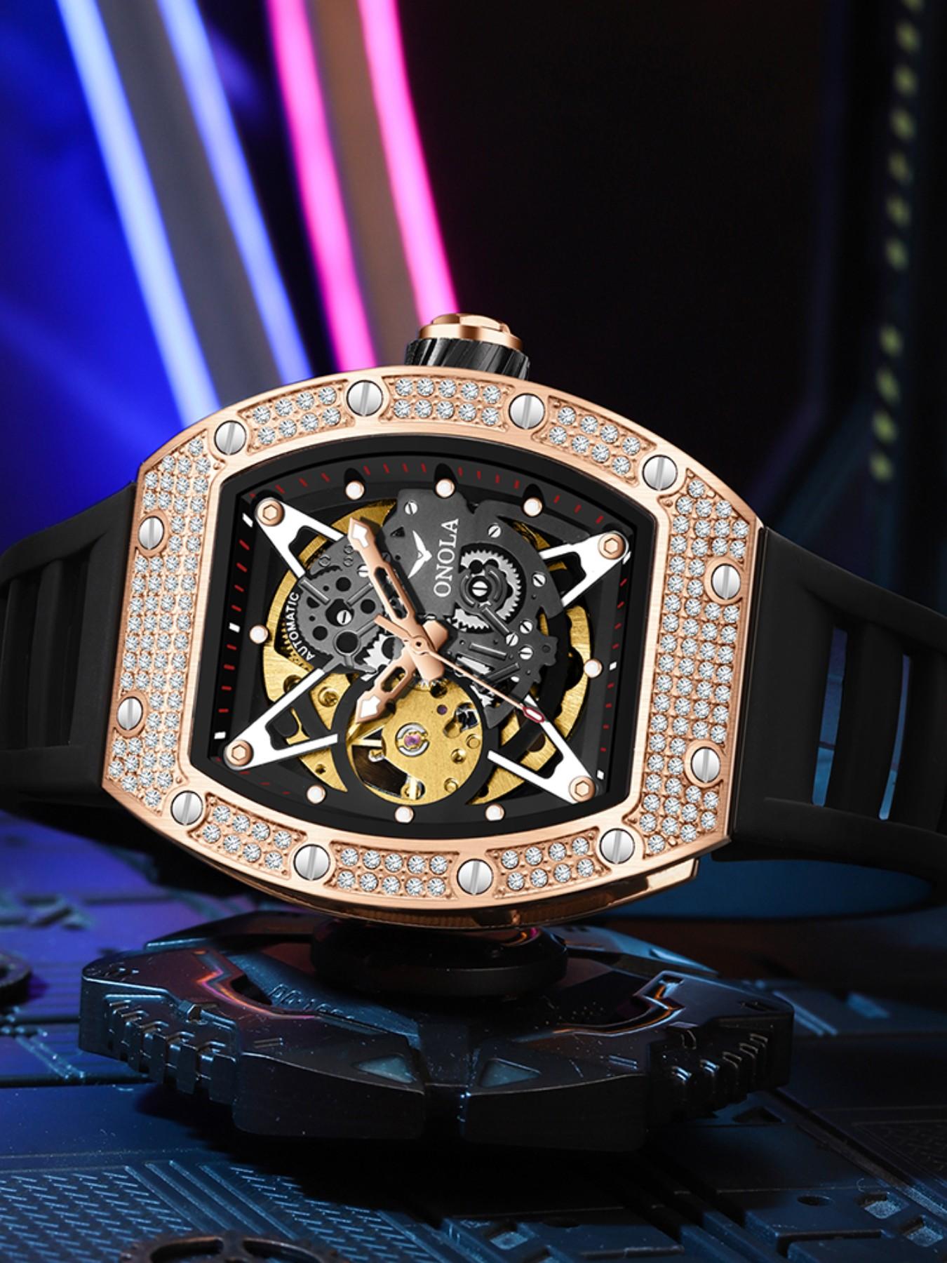 2026 New 44mm Tourbillon Luxury Men Automatic Mechanical Watch, 50m Waterproof, Night Luminous, Gift Box Included, Skeleton Watches