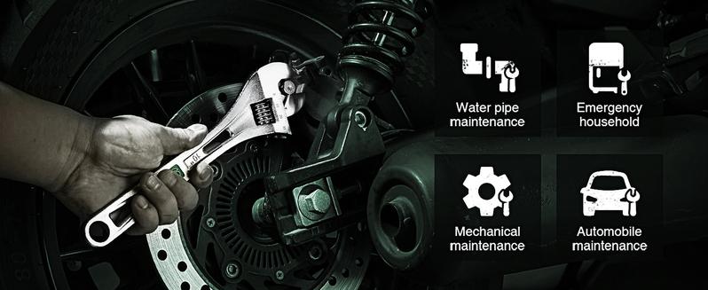 SK 2-Pack Adjustable Wrench Set, 6, 8, 10 and 12-Inch, Cr-V Steel, SAE & Metric Scales