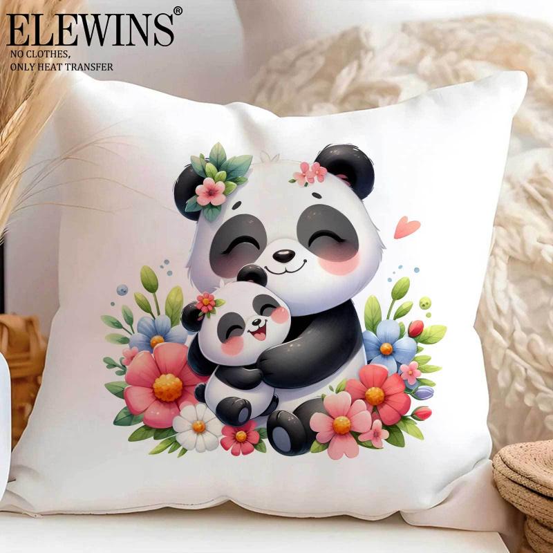 6 Sheets  Panda & Panda Mom DTF Iron On Transfers - Washable Plastic Vinyl Heat Press Sheets Suitable for T-Shirts, Hoodies, Jeans, Backpacks, Pillows - Machine Washable DIY Fabric Transfers for Men & Women