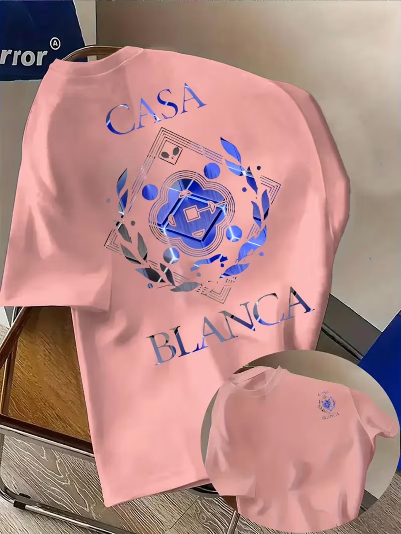 Men's Fashion T-Shirt Casablanca Print, Breathable Sweat-Wicking, Gym Travel Casual, Lightweight Summer Shirt, All-Season Daily Wear