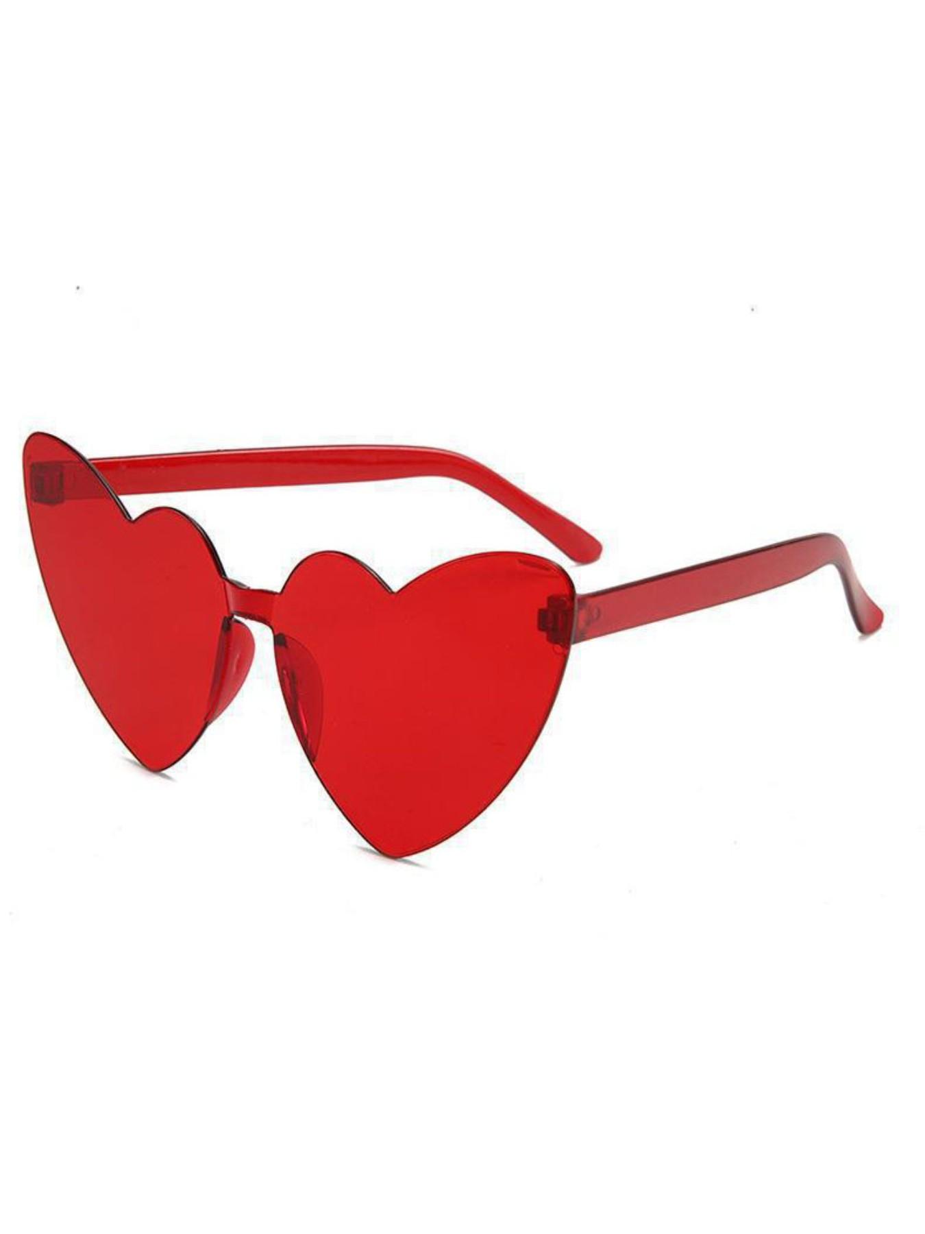 Women's Heart-Shaped Fashion Glasses, Colorful Valentine's Day Sunglasses, Perfect for Beach, Travel, Daily Wear, Elegant Style
