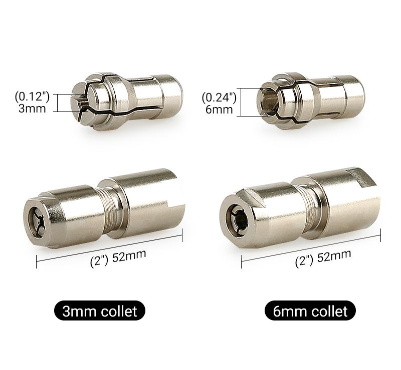 LOZLIN 3MM/6MM (1/8"/1/4") Angle Grinder to Straight Grinder Conversion Kit - Dual Collet Grinding Head for Carving/Polishing/Cutting, Compatible w/ Standard Angle Grinders Power Tools Hardware Adapter