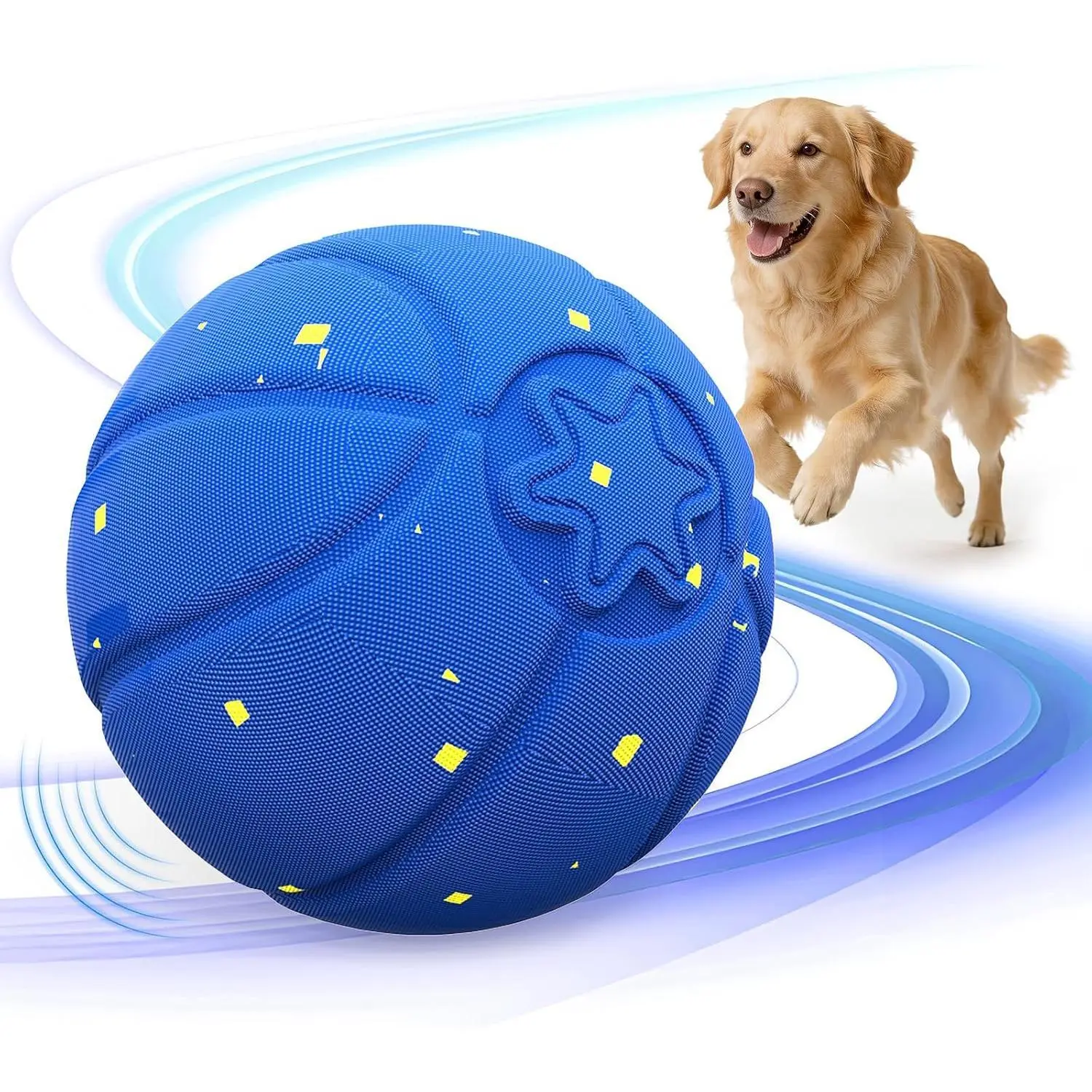 Interactive Dog Ball, Automatic Rolling Dog Toys with 3 Play Modes, E-TPU Material Dog Balls,  Waterproof Interactive Dog Toys for Medium Dogs(Blue) outdoor training pet accessory up biteresistant shop