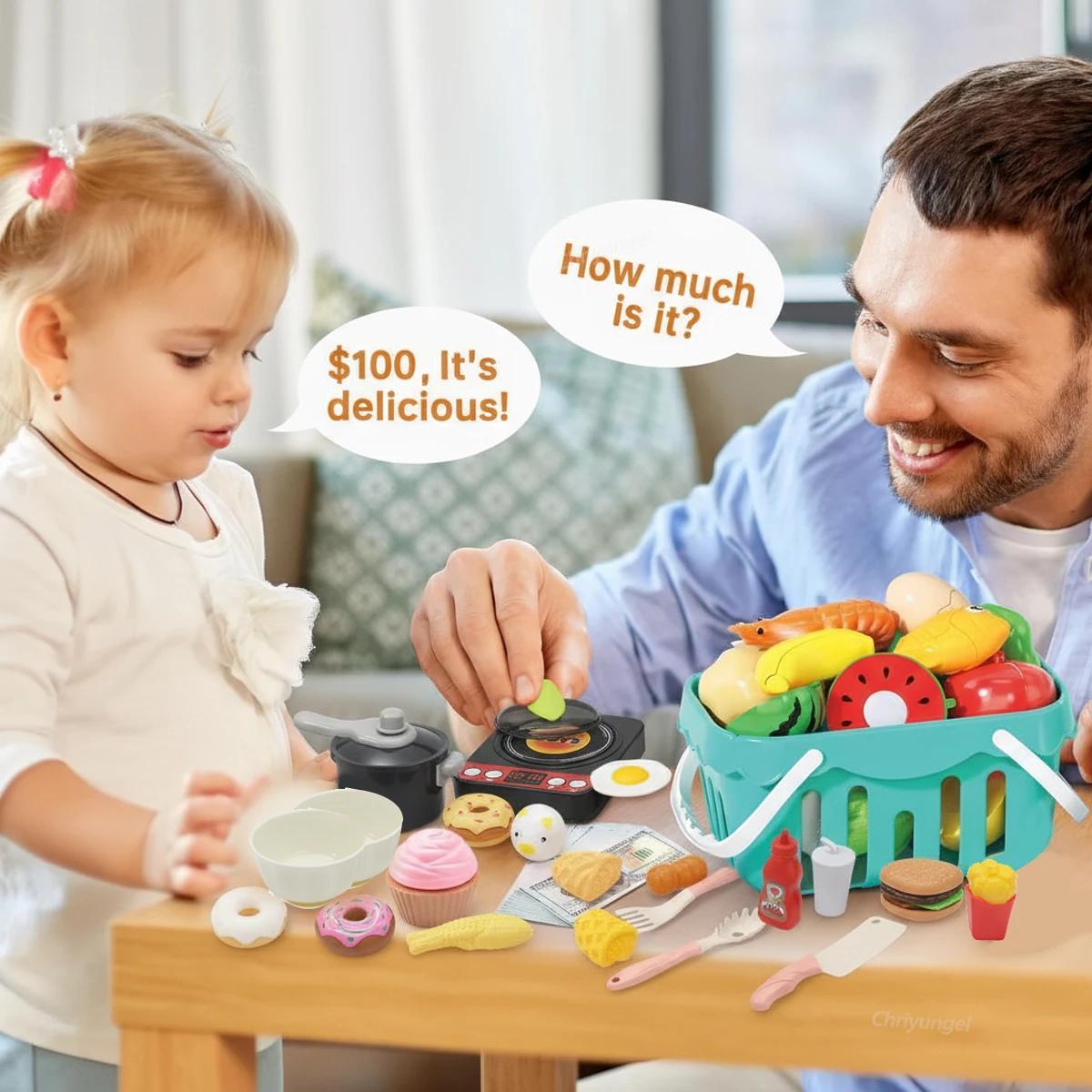 69-Piece Toddler Kitchen Pretend Playset with Pots, Pans, Utensils & Play Food, Play Kitchen Accessories for Ages 3+, Ideal for Classroom, Holiday & Birthday Gifts, 3 - 4 Years
