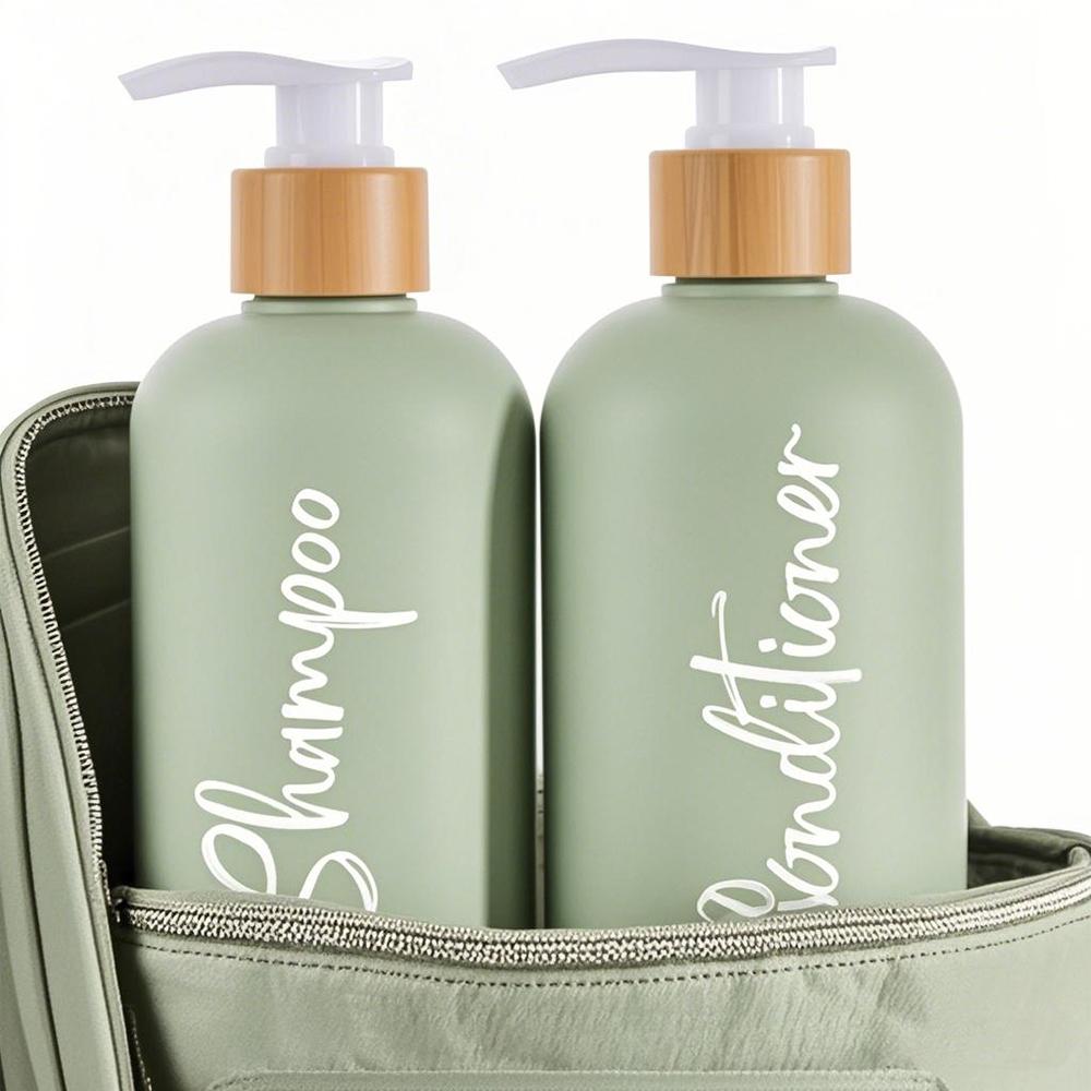 Elegant Bathroom Accessories Set, Fashion Design Liquid Soap Dispenser, Shampoo Dispenser, Perfect for Storing Lotion, Wall Mounted, 2 Piece Kit