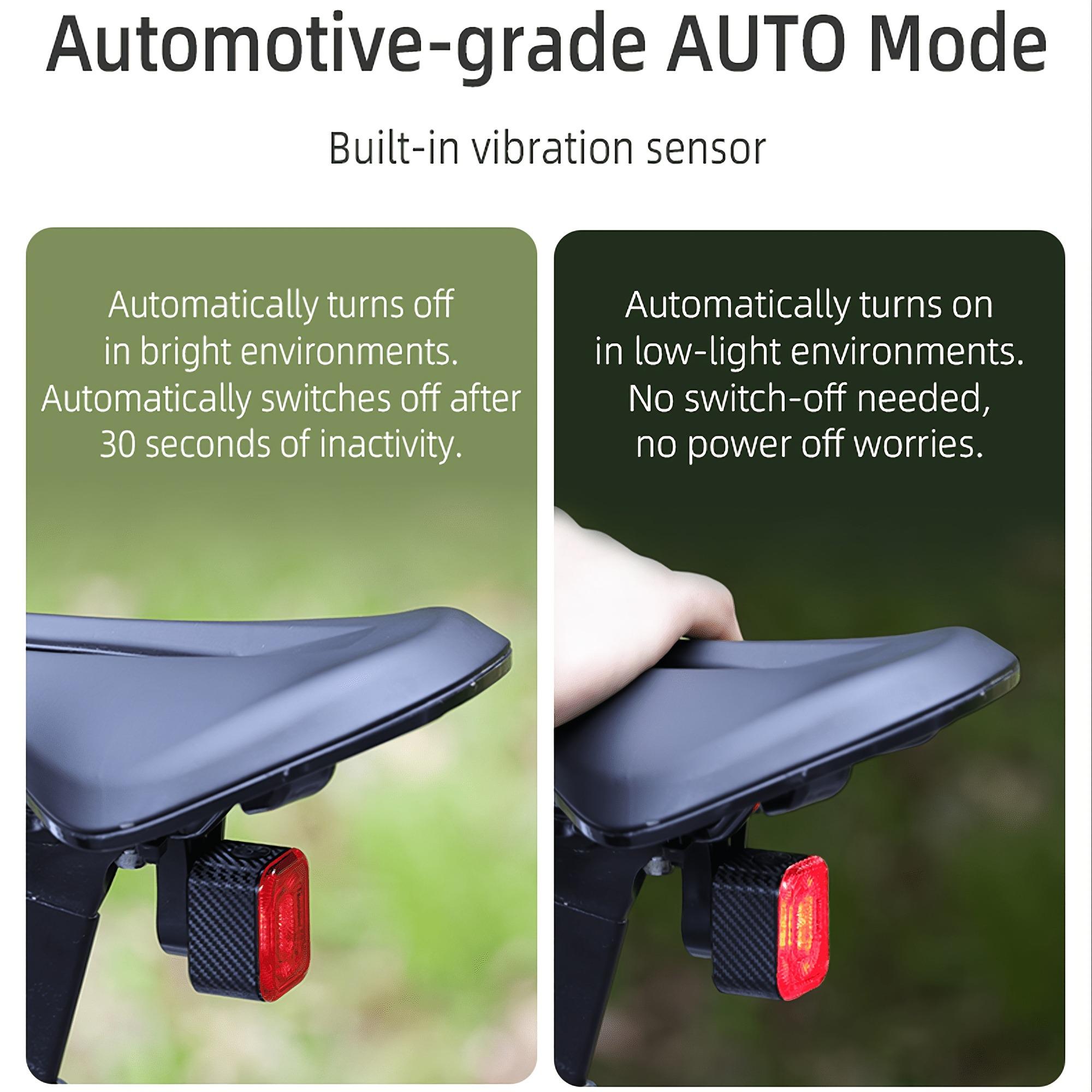Oein, Bike Back Light Rechargeable, Brake Sensing Rear Lights, Auto On/Off, USB Rechargeable, 4 Mode, 2Installations Ultra Bright LED Warning Back Bicycle Bicycle Accessories