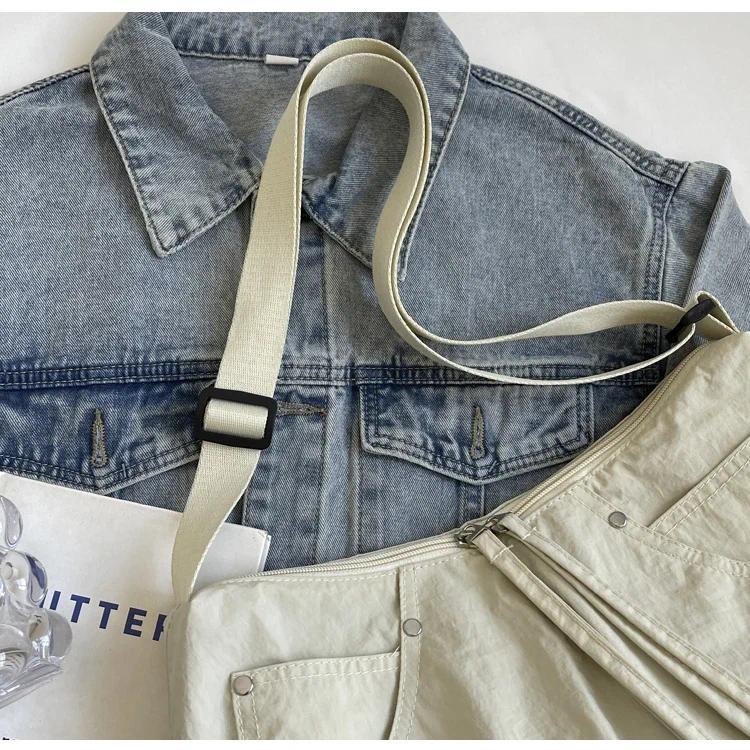 Zipper Solid Nylon Women's Handbags 2026 High Quality Sewing Thread Bags for Women Casual Interior Compartment Crossbody Bags