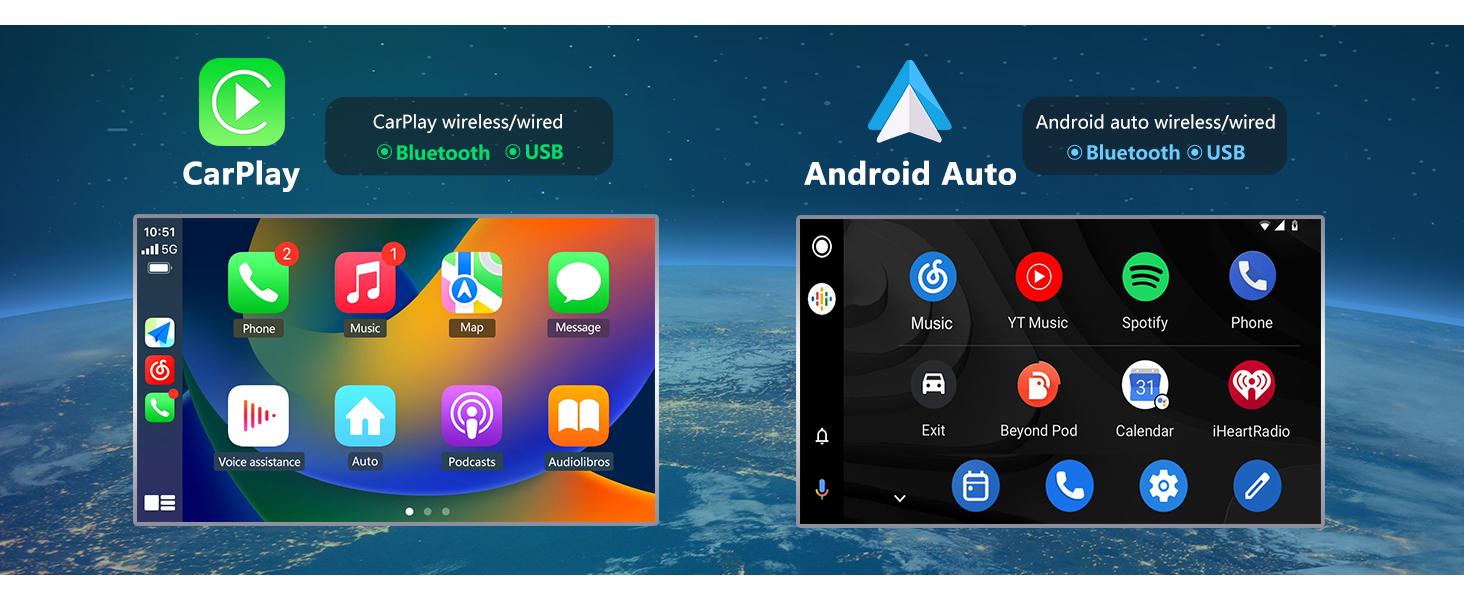 Car Stereo for Chevy Silverado GMC Sierra 2014-2018 touch screen has Android Auto Wireless Carplay, Bluetooth WIFI supports GPS Navigation（With Bose system, you need to purchase an additional fiber optic box! ! !）