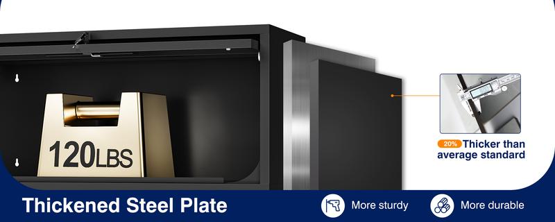 Yizosh Metal Garage Wall Cabinet with Doors, Wall Mounted Metal Storage Cabinet, Floating Garage Tool Cabinet for Garage, Basement, Kitchen, Warehouse ( 13.7" H)