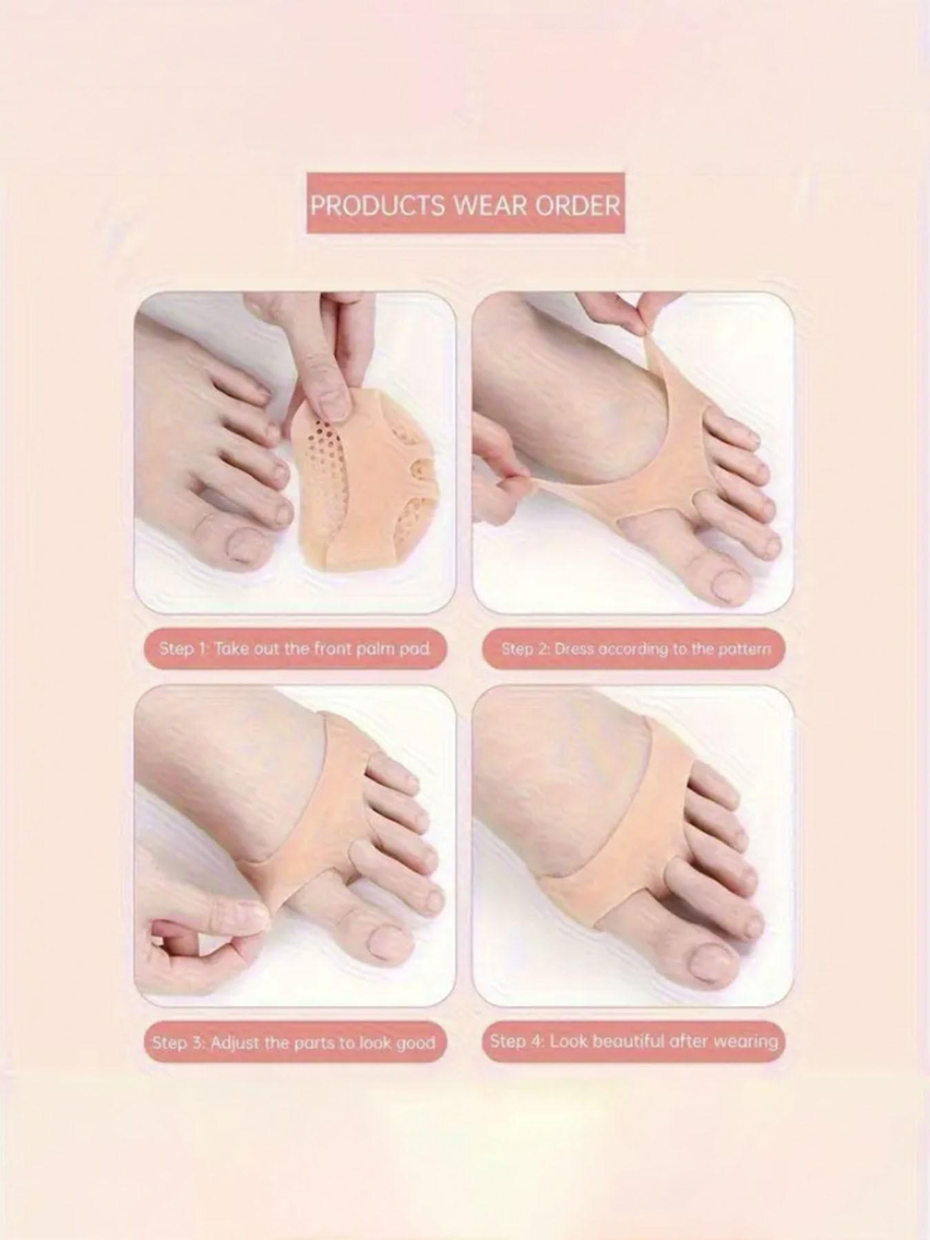 2 Pairs Honeycomb Silicone Soft Forefoot Pads, Anti-Slip Breathable Heel Pain Relief Insoles, Shoe Insoles