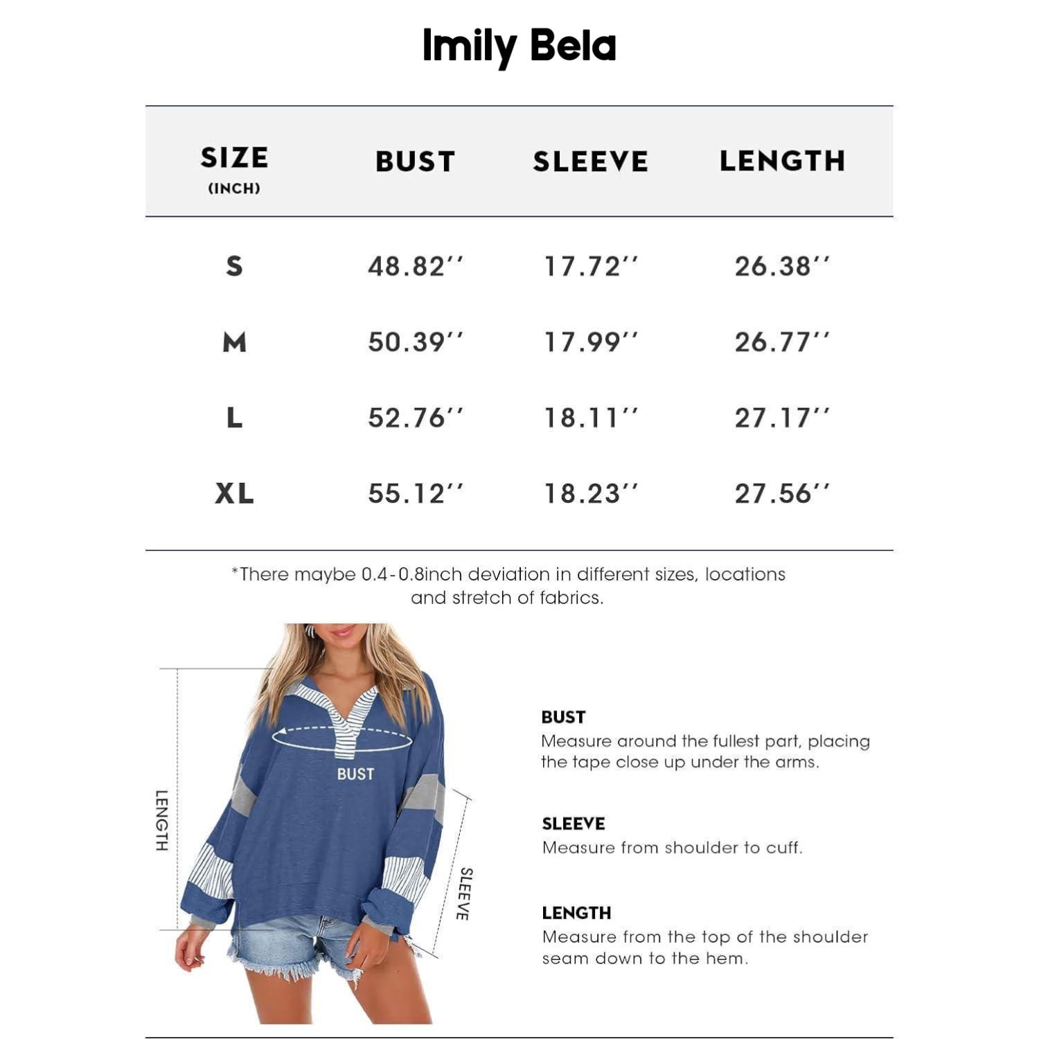 Imily Bela Womens Color Block Oversized Sweatshirt V Neck Long Sleeve Casual Loose Pullover Tops