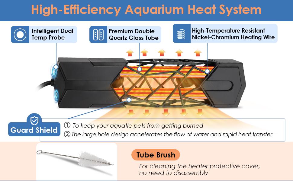 hygger Submersible Aquarium Heater Fish Tank Heater with Temperature Control & Auto Off Protection for Saltwater and Freshwater