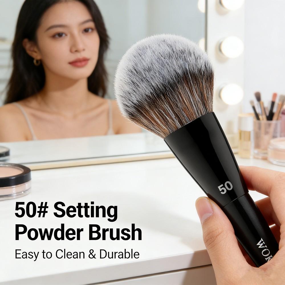 50# Powder Brush Peach Heart Contour Sculpting, Synthetic Hair Face Bronzer, Blush Setting Makeup Tool, Essential Beauty Accessory