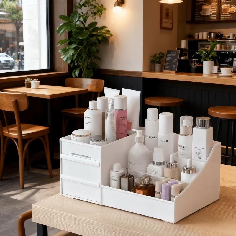 Drawer Organizer Box, Space-Saving Storage Container, Ideal for Cosmetics, Office Supplies, Lightweight and Durable, Perfect for Bedroom Desk