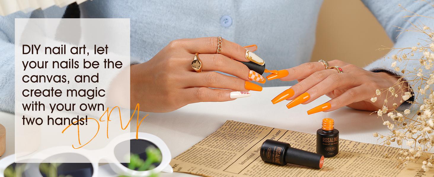 ROSALIND Colorful Gel Polish Mini 65/80/100PCS Gel Nail Polish Set Semi Permanent Requires UV Lamp with Base and Glossy Matte Top Coat Starter Gel Nail Set Suitable for All Seasons Gift for Women Salon Design