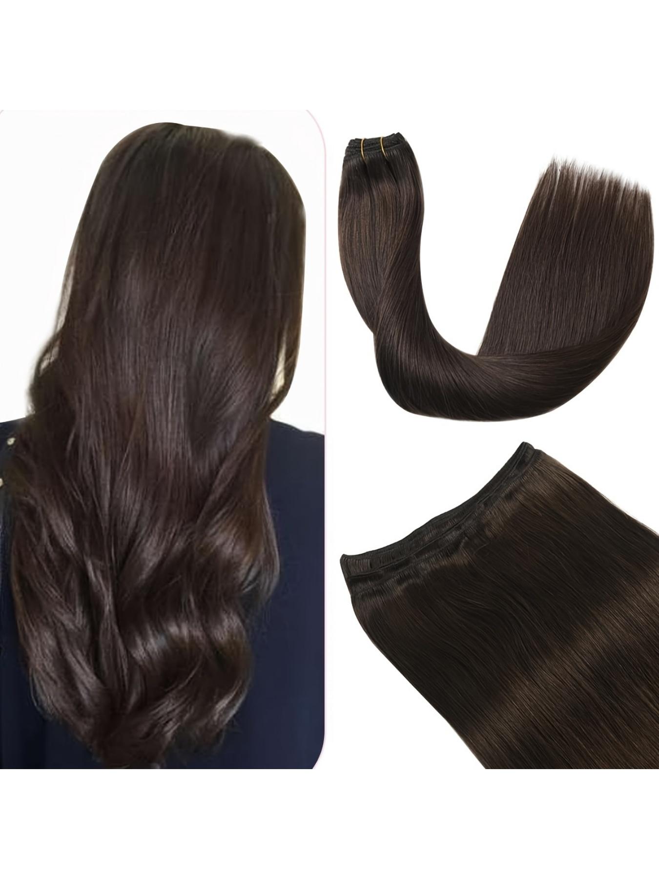 Natural Human Hair Weft Sew in Hair Bundles, Real Machine Made, Invisible Extension, 50g/bundle, for Women & Girls, All Occasions