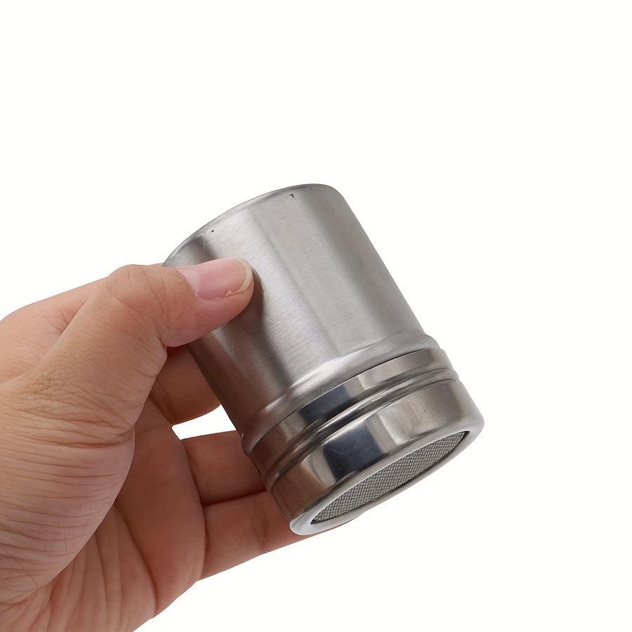 1-piece stainless steel shaker with lid and fine mesh strainer, suitable for baking soda, cocoa powder, cornstarch, and coffee grounds—commercial-grade kitchen tools, kitchen storage | modern kitchenware | durable / spice jars, pepper shakers, and shakers
