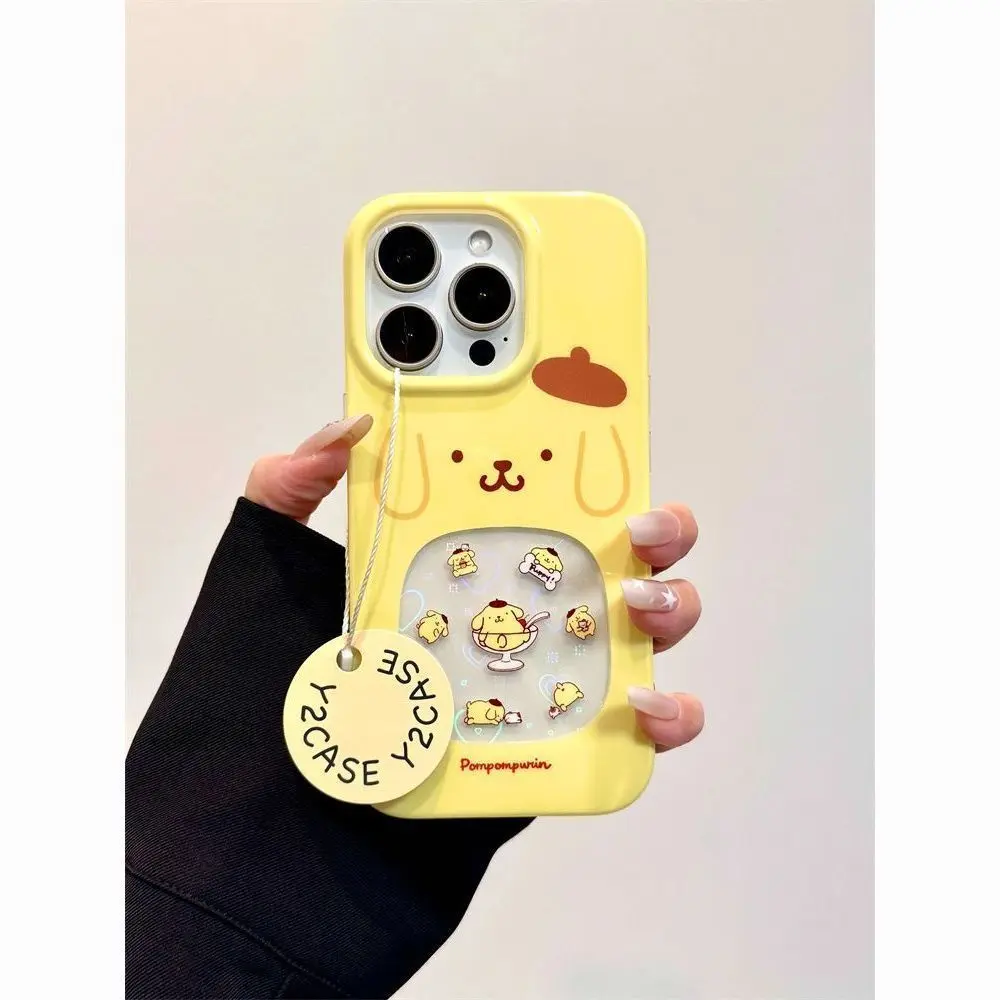 Cute Cartoon Pompom Purin Luxury Back Cover Phone Case for IPhone 17 16 15 14 13 12 Pro Max 11 16PLUS TPU Shockproof Buffer Case