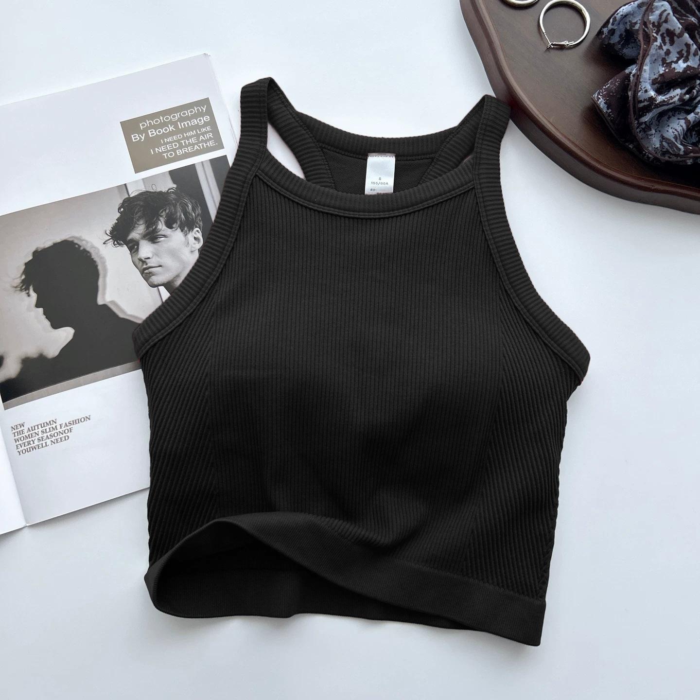 Fashion Colorblock Sports Bra Yoga Vest for Women, Shockproof Running Training Outerwear, Elegant Back Design High-End Feel