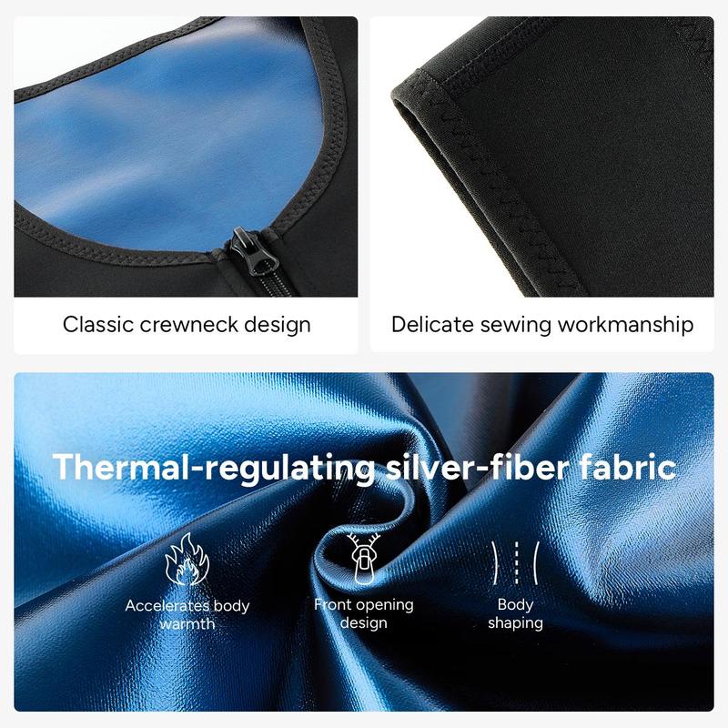 Nebility Mens Junlan Sauna Shirt for Men Sauna Suit Sweat Wasit Trainer Vest For Working Out Athletic Techwear Fitness Top Workout Underwear