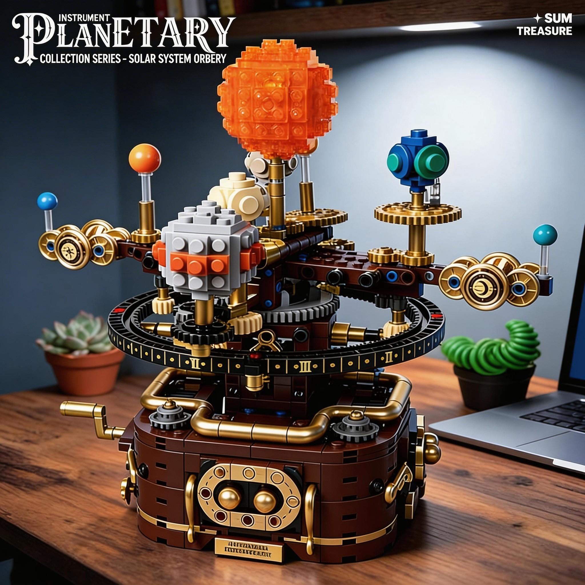 856pcs Solar System Rotating Planets Set, Gear Interlocking Educational Toy, Unisex Stem Learning Kit
