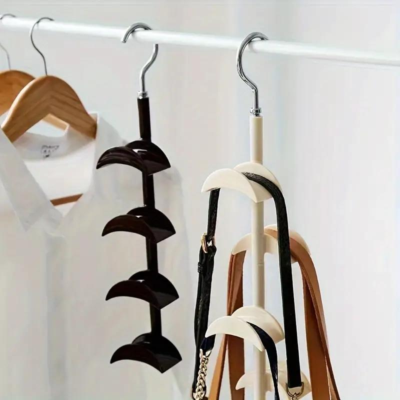 Rotating Hook Bag Storage Rack, Leather Belt Display Stand, Scarf Bra Hanger, Rotating Hooks, Organizer for Bags and Accessories, Pouch Holder