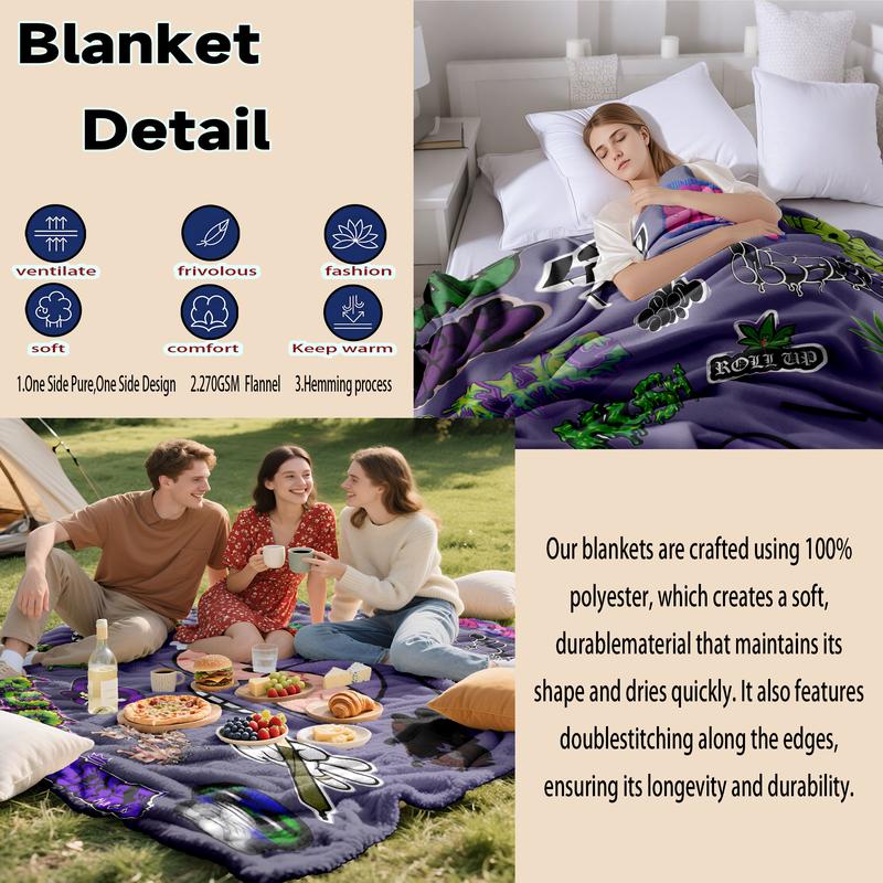 South Park Towelie Flannel Blanket, Soft Blankets, Soft Warm Cozy Throw for Sofa Bedroom Travel Camping Office Nap, Gift Idea