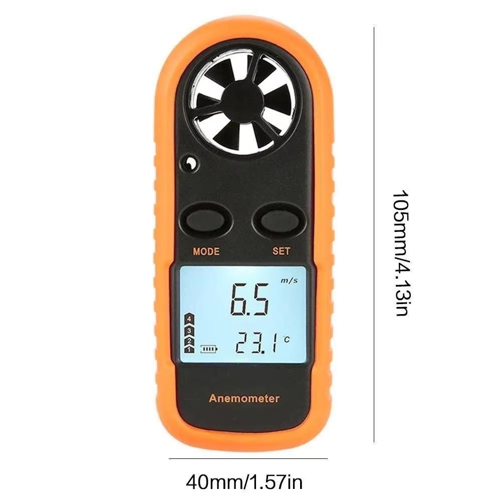 High precision Digital Wind Speed & Temperature Meter, Lcd backlight Waterproof Portable. Fast Measure 0-30 m/s Wind, -10 to 45℃ Temp. Professional Anemometer for Engineer, Electrician, Outdoor Indoor Use.