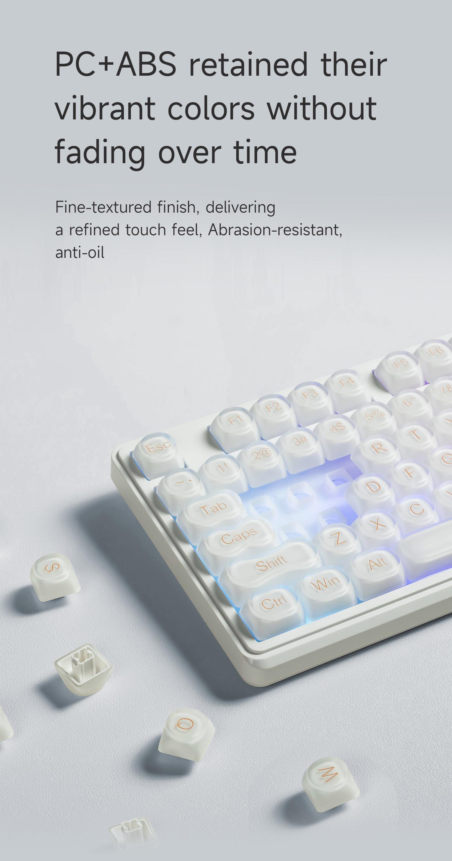 FURYCUBE IP98 Wired | Wireless Keyboard Gradient PBT Keycaps Side-Engraved Backlit Letters Smart Knob Gasket Structure Waterproof RGB Lighting Durable Double-Shot Keycaps Anti-Oil Matte Texture Membrane Keyboard Office Silent