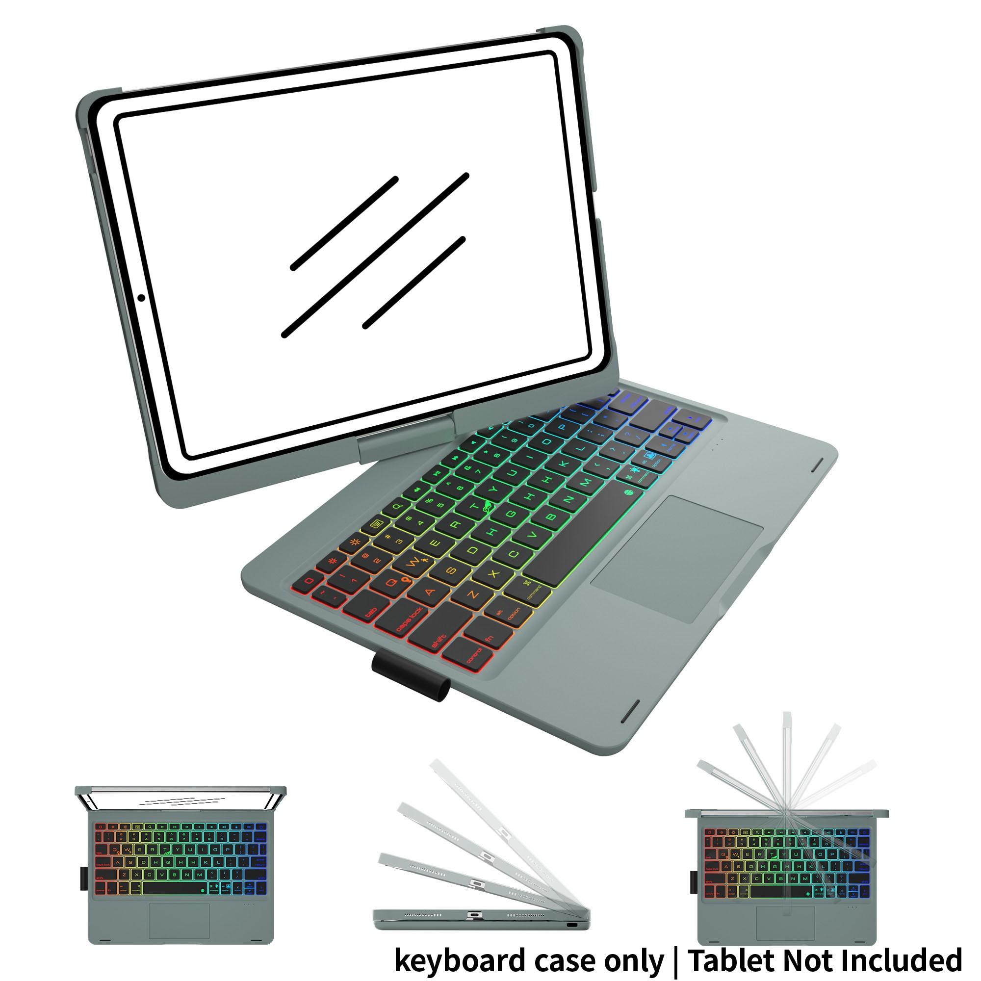 [only keyboard case,Tablet Not Included]for iPad 10th 11th (A16) Generation Case with Keyboard, For iPad Air 11 inch case (M4/M3/M2), for iPad Pro 11 (4th/3rd/2nd/1st) & iPad Air 5/4, Trackpad, 360° Swivel, Backlit