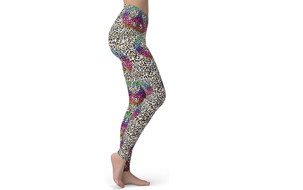 Leopard print series printed sports leggings DIY women's yoga pants fitness pants